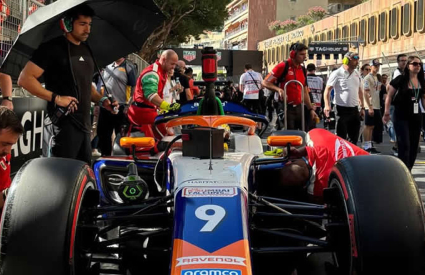 Sebastián Montoya pre grilla Mónaco Fórmula 2