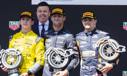 Sebastián Montoya podio Mónaco Fórmula 2